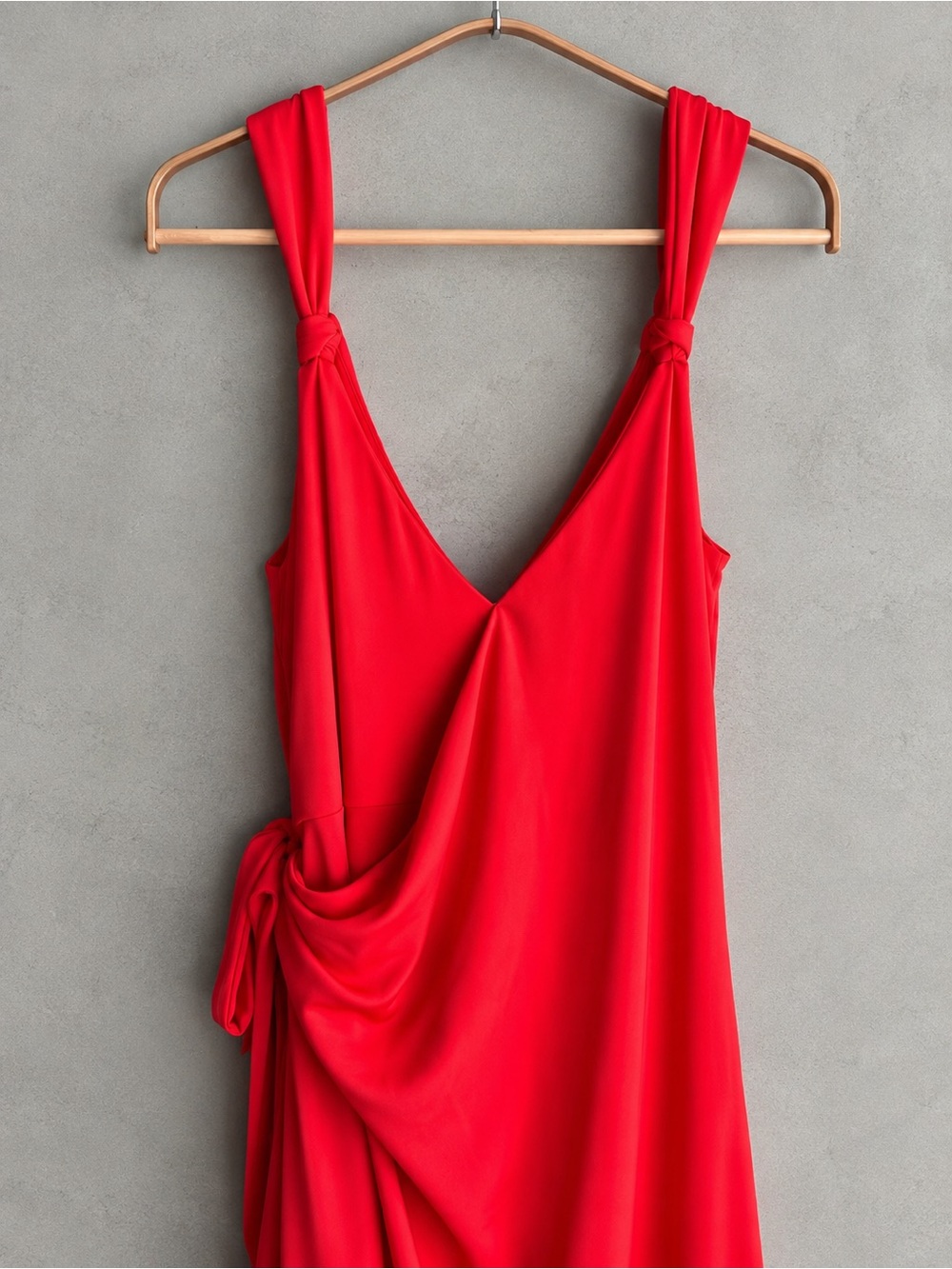CINQ À SEPT Delia Red Draped Tie Midi Dress Size 8 - Picture 3 of 11